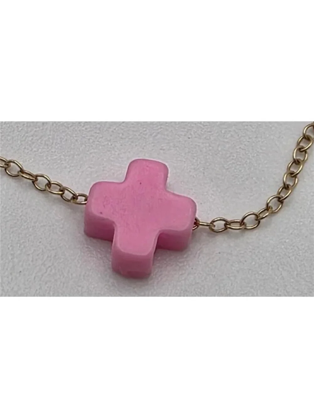 enewton eGirl Bright Pink Signature Cross Necklace 14K Gold Filled 14” Kids